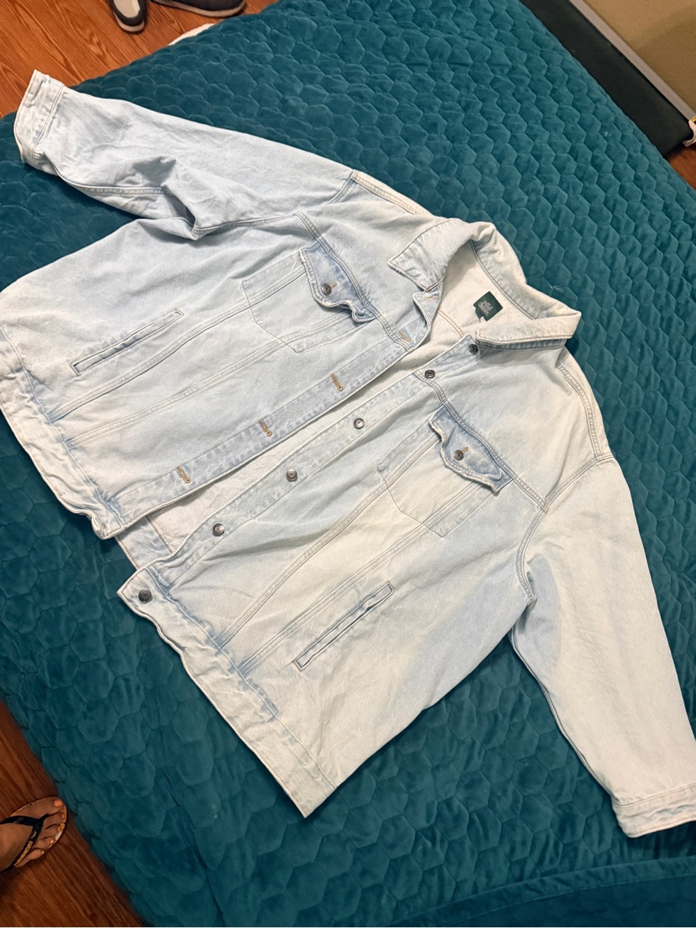 wild fable 3X Faded Light Blue Denim 3/4 sleeve Jacket